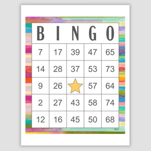 600 Bingo Cards Pdf Download, 1, 2, 4, and 6 Per Page, Instant Printable Fun Party Game, Colorful