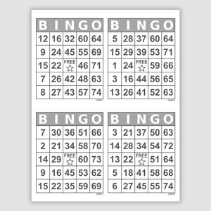 1000 Bingo Cards Pdf Download, 1, 2, and 4 Per Page, Large Print, Instant Printable Fun Party Game, Set 3