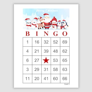 200 Christmas Bingo Cards Pdf Download, 1 Per Page, Instant Printable Fun Party Game, Santa