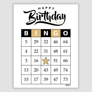 500 Birthday Bingo Cards Pdf Download, 1 and 2 Per Page, Instant Printable Fun Party Game, 75 Call