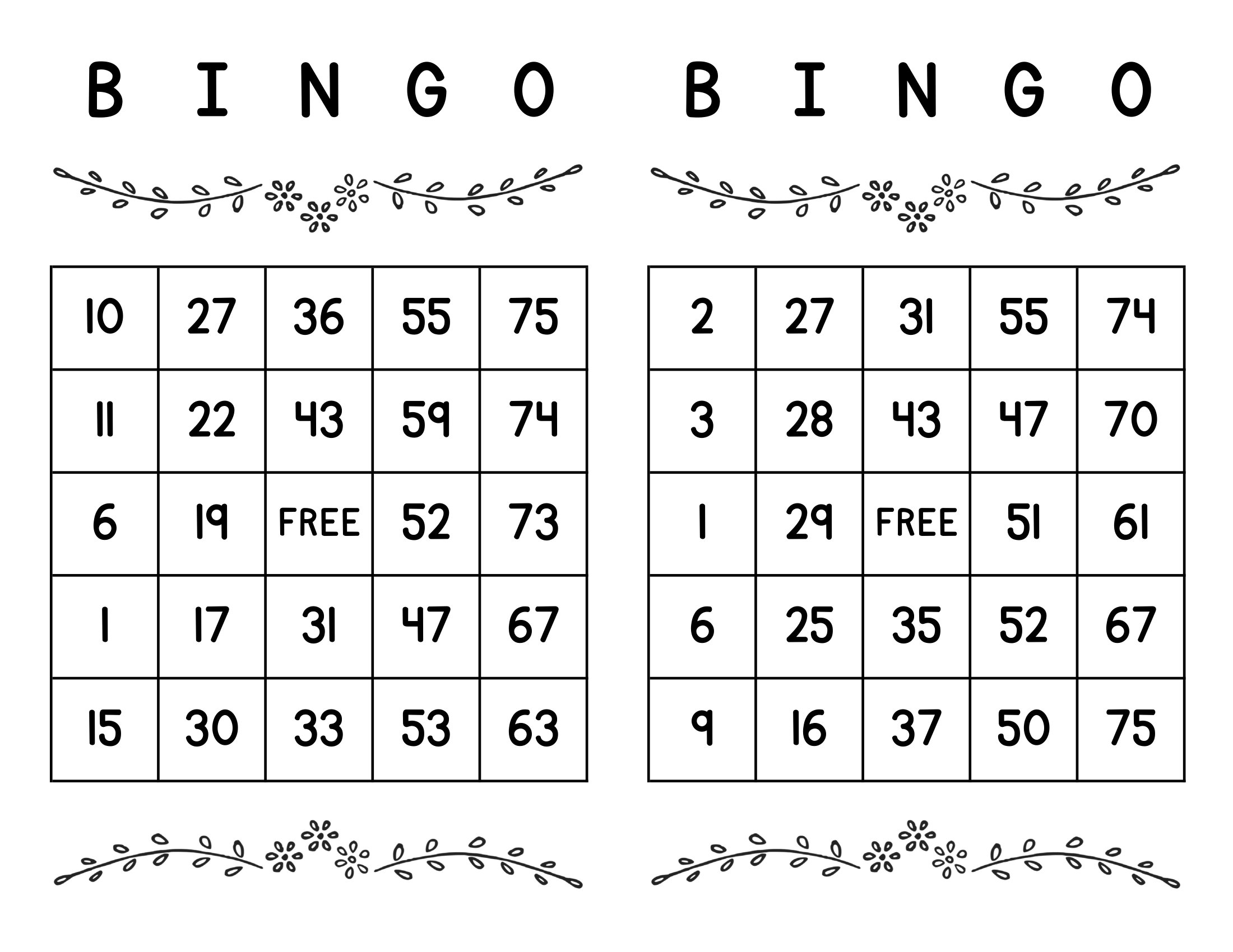 Bingo Cards 1000 Cards 4 Per Page Instant Pdf Download Etsy