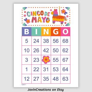 200 Cinco De Mayo Bingo Cards Pdf Download, 1,2, and 4 Per Page, 75 call, Instant Printable Bingo Cards, Fun Party Game, Piñata Fiesta