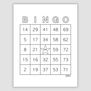 3000 Bingo Cards Pdf Download, 1, 2, or 4 Per Page, Instant Printable Fun Party Game, Minimalist Printer Friendly File