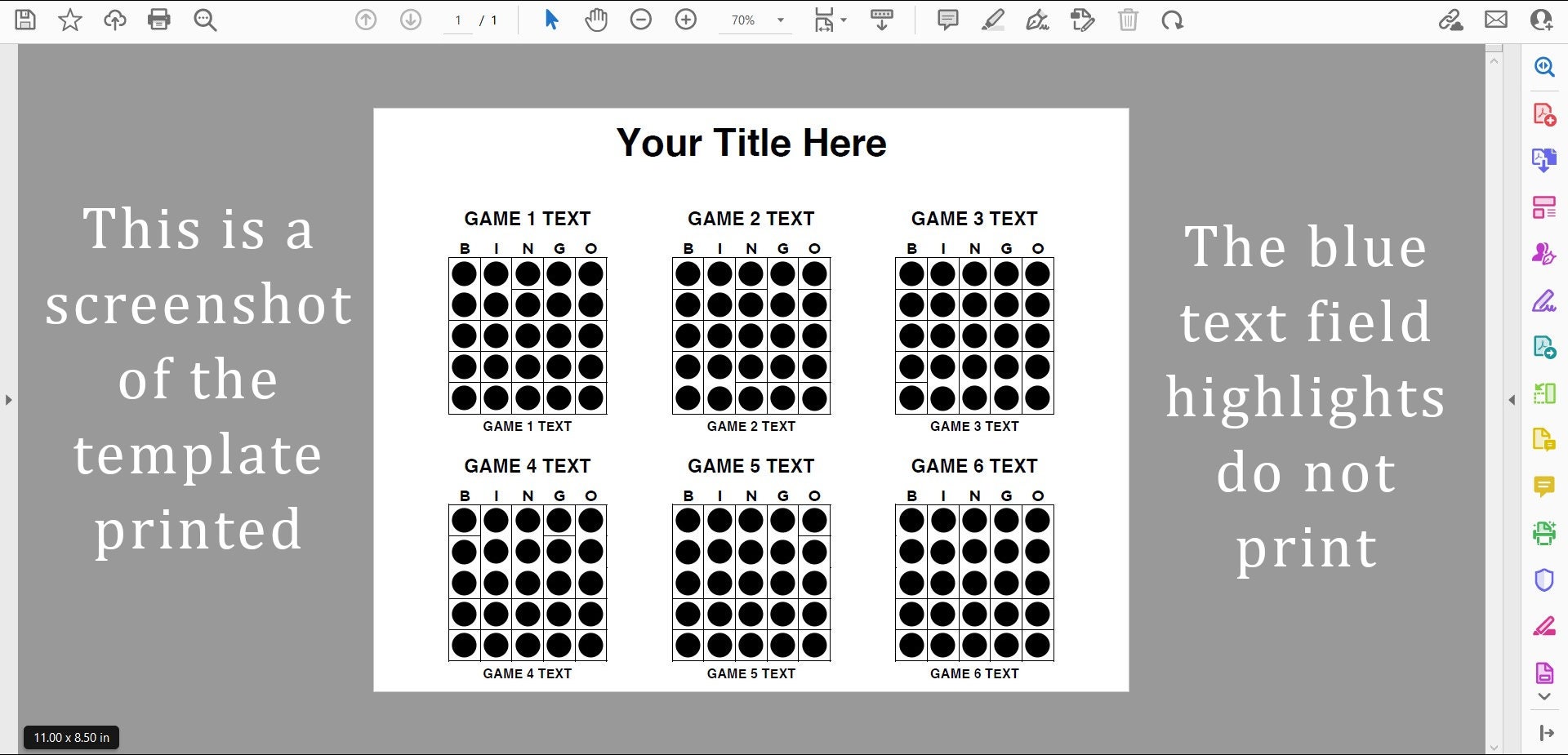 Editable Bingo Pattern Program Flyer, Easily Create Your Own 6 Game ...