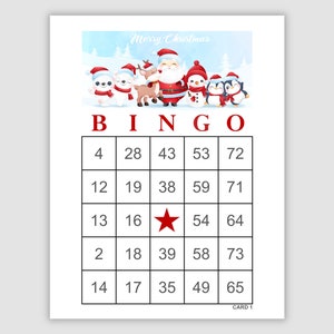 500 Christmas Bingo Cards, 1, 2, and 4 Per Page, Fun Printable Christmas Party Game Download Printable Bingo Cards Printable Holiday Game