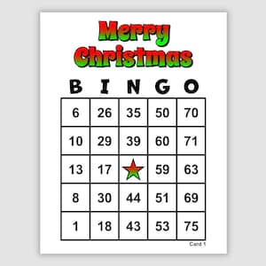 100 Christmas Bingo Cards, 2 Per Page, Fun Christmas Party Game, Pdf Download Christmas Game Printable