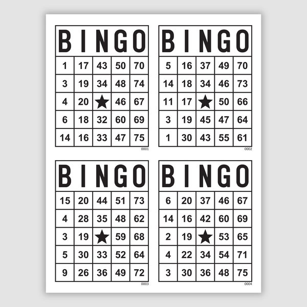 2000 Bingo Cards Pdf Download, 1, 2, and 4 Per Page, Instant Printable Fun Party Game