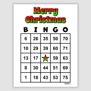 500 Christmas Bingo Cards, 1, 2, and 4 Per Page, Instant Printable Download Fun Holiday Party Game Christmas Printable Game Download