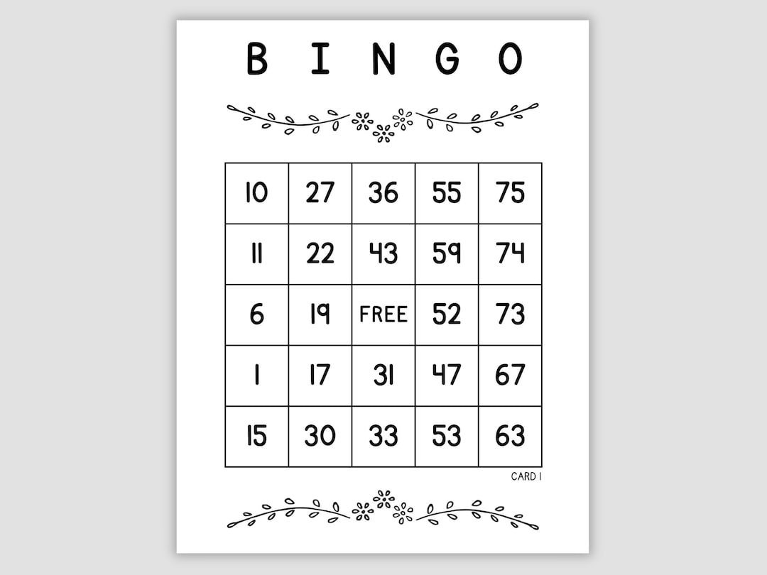 100 Printable Bingo Cards Pdf Download, 1, 2, and 4 per Page, Instant ...