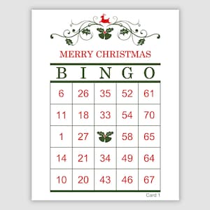 200 Christmas Bingo Cards Pdf Download, 1, 2, and 4 Per Page, Instant Printable Fun Party Game
