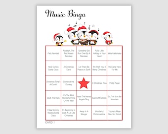 1000 Christmas Music Bingo Cards Pdf Download, 1 Per Page, Instant Printable Fun Party Game, 75 Call