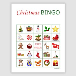 200 Christmas Bingo Cards Pdf Download, 1 and 2 per page, Printable Christmas Party Game Printable Christmas Game Printable Holiday Game