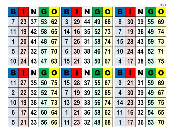 6000 6 cartelle per bingo 