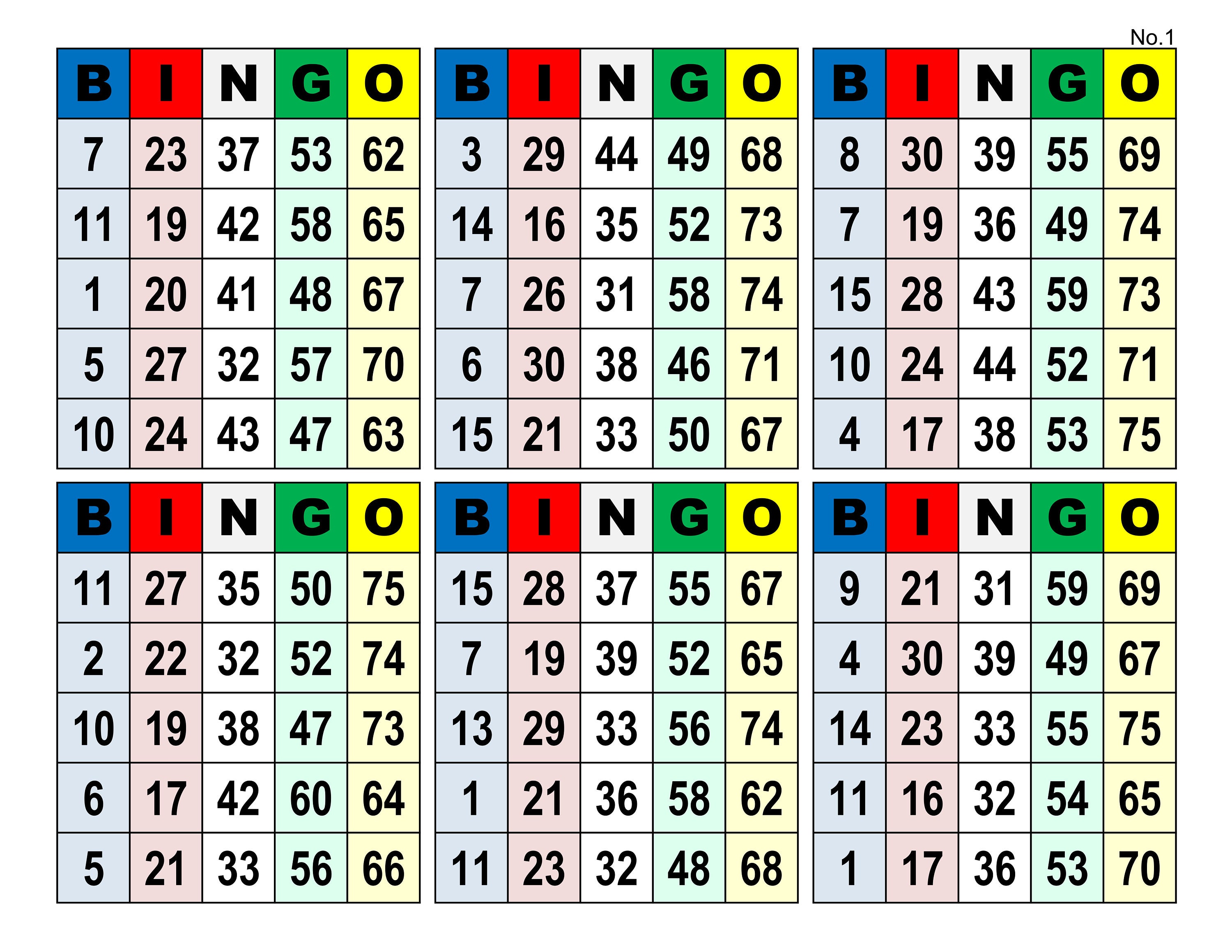 Bingo Cards 1002 Cards 6 per Page No Free Space Instant - Etsy