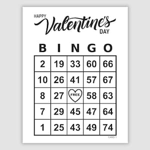 500 Valentine’s Day Bingo Cards Pdf Download, 1, 2, and 4 Per Page, Instant Printable Fun Party Game, Large Print Bingo Cards