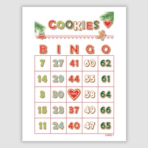 100 Holiday Bingo Cards Pdf Download, 1 Per Page, Instant Printable Fun Party Game, Cookies