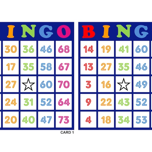 1000 Bingo Cards Pdf Download 4 per Page Instant Printable - Etsy