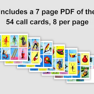100 Loteria Cards Pdf Download, 1 and 2 per Page, 54 Call, Instant ...