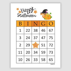 500 Halloween Bingo Cards PDF, 1, 2, and 4 per page, Halloween bingo print out printable bingo Halloween printable Halloween bingo printable