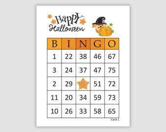 500 Halloween Bingo Cards PDF, 1, 2, and 4 per page, Halloween bingo print out printable bingo Halloween printable Halloween bingo printable