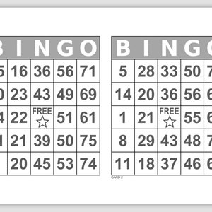 1000 Printable Bingo Cards Pdf Download 1 2 and 4 per Page - Etsy