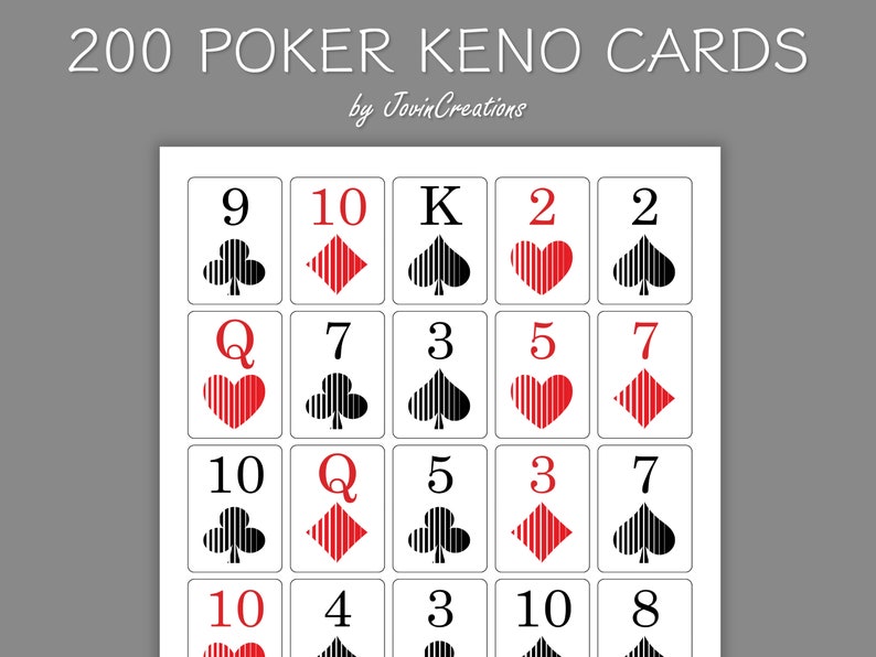 200 Large Print Poker Keno Cards Instant Printable Pdf - Etsy