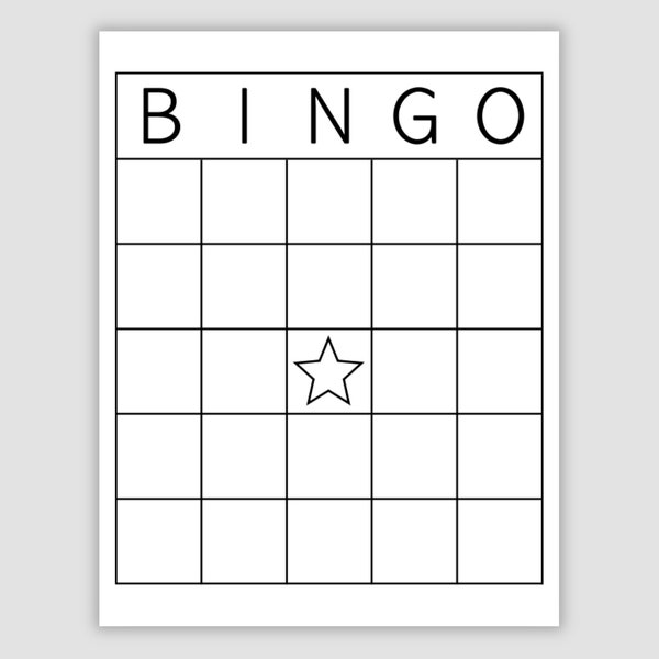 Blank Bingo Card Template, Prints 1, 2, 4, 6, and 9 Per Page, Instant Printable Pdf, Fun Bingo Party Game, Write Your Own Cards