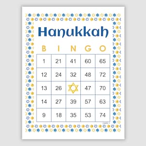 1000 Hanukkah Bingo Cards, 1, 2, or 4 Per Page, Pdf Download, Instant Printable Fun Party Game