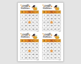 1000 Halloween Bingo Cards PDF, 1, 2, & 4 per page, Halloween bingo print out printable bingo Halloween printable Halloween bingo printable