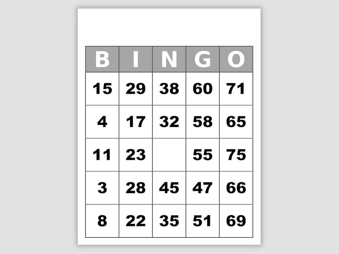 1000 Bingo Cards Template, Pdf Download, Blank Areas to Add Your Own
