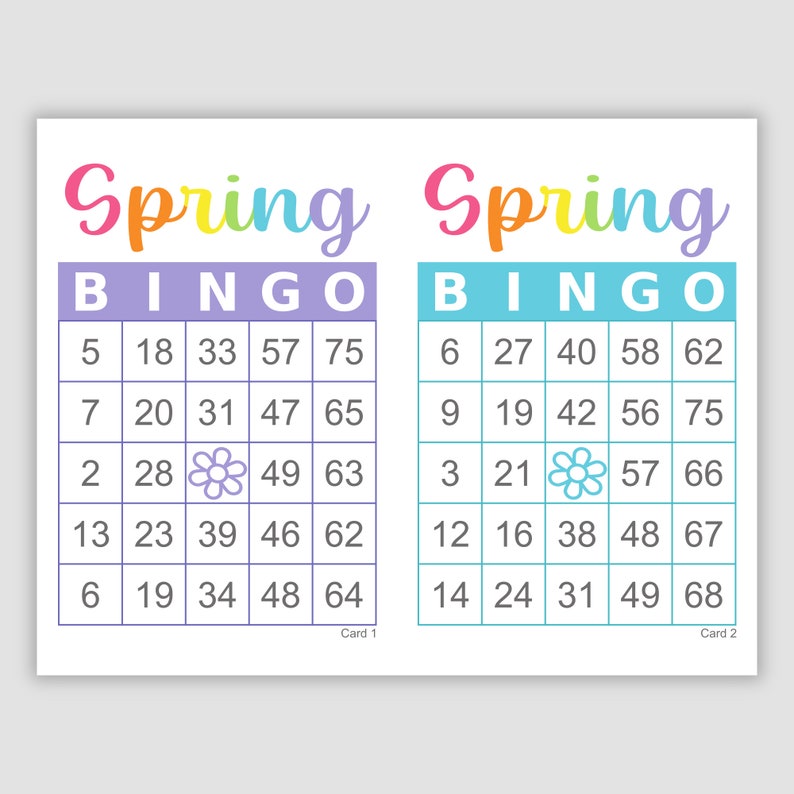 Bingo Ranges 1000 Bingo Cards, Pdf Download, 1, 2, and 4 per Page, Instant Printable ...