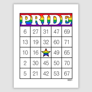 500 Pride Bingo Cards Pdf Download, 1, 2, and 4 Per Page, Instant Printable Fun Party Game
