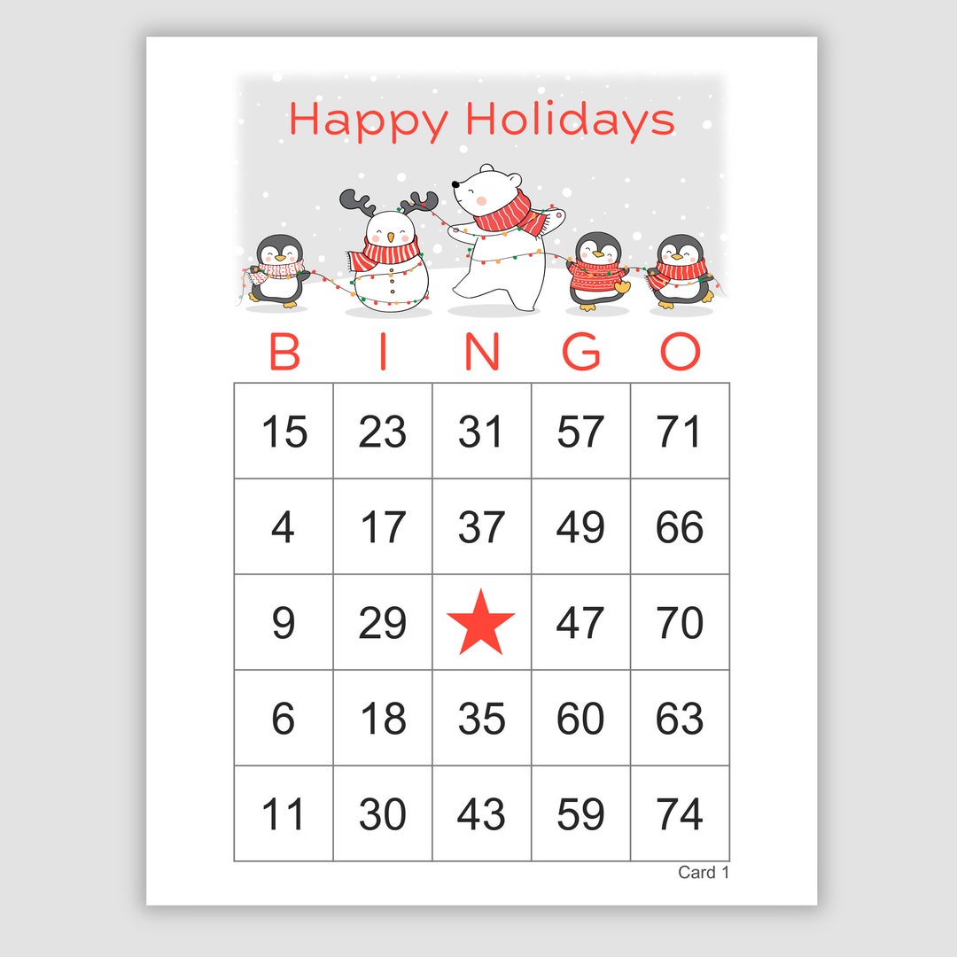 200 Happy Holidays Bingo Cards Pdf Download, Instant Printable Fun ...