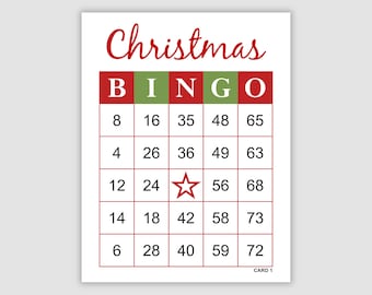 500 Christmas Bingo Cards, 1, 2, and 4 Per Page, Pdf Download, Instant Printable Fun Party Game Printable Holiday Game
