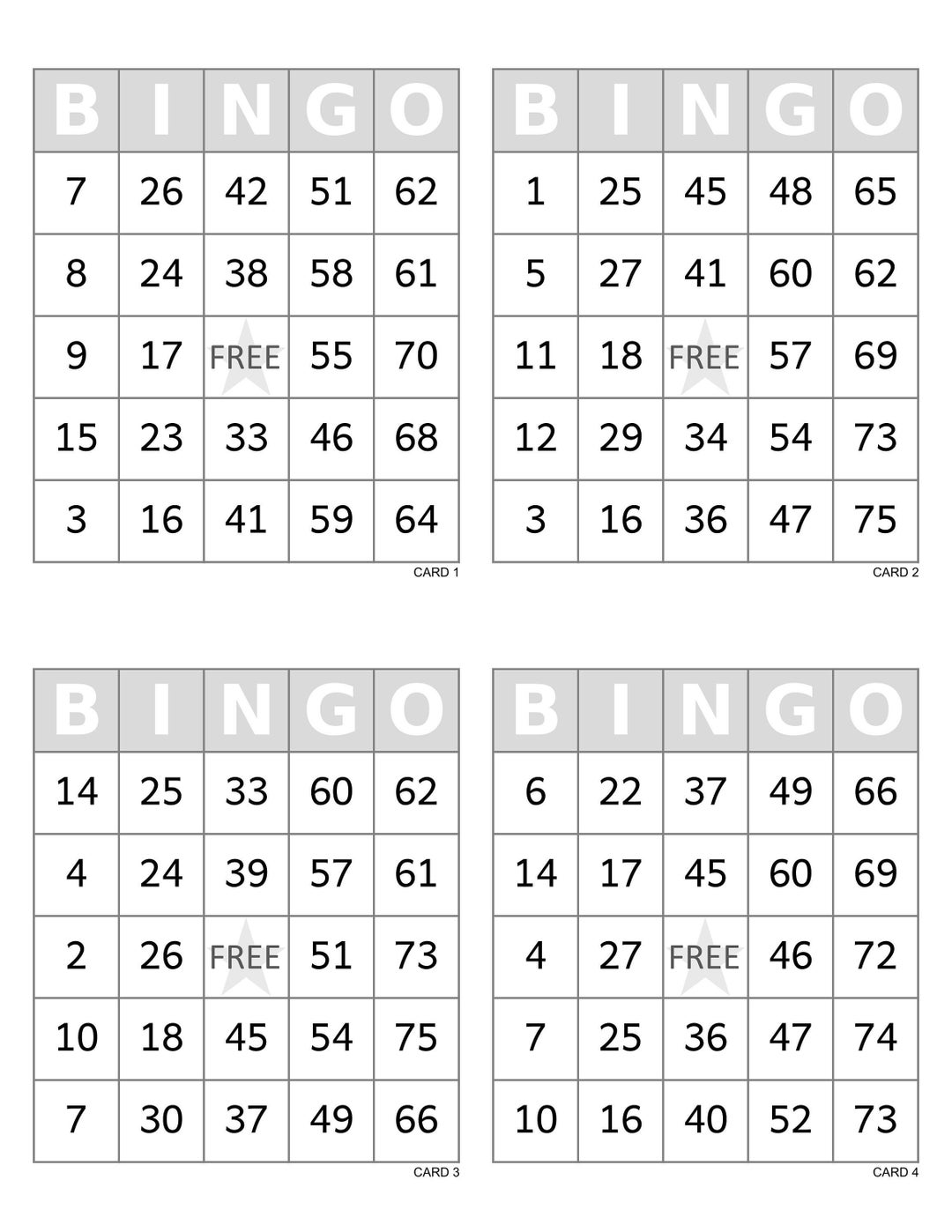 2000 Bingo Cards Pdf Download 1 2 and 4 per Page Instant - Etsy