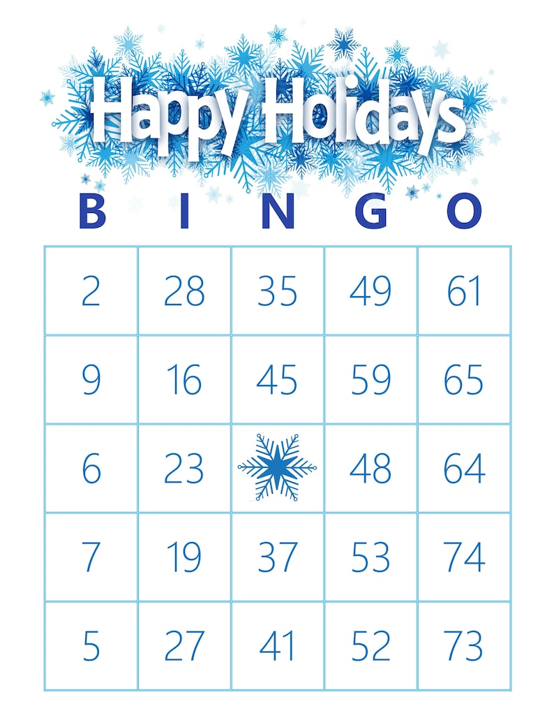 200 Happy Holidays Bingo Cards Pdf Download 1 per Page - Etsy