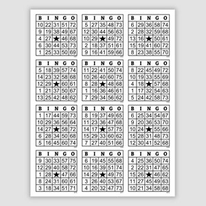 3600 Bingo Cards Pdf Download, 12 per page, Instant Printable Fun Party Game