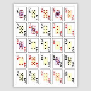 200 Poker Keno Cards Set 1, Instant Printable Pdf Download, Fun Party ...