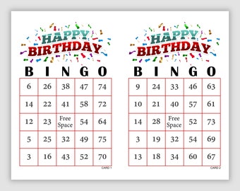 200 Birthday Bingo Cards Pdf Download, Instant Printable Fun Party Game