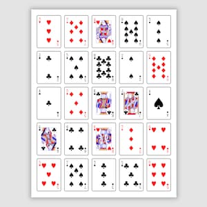 200 Poker Bingo Cards Set 2, Pdf Download, Instant Printable Fun Party Game, Style 4