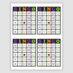 1000 Halloween Bingo Cards Pdf Download, 4 Per Page, Instant Printable Fun Party game, Colorful