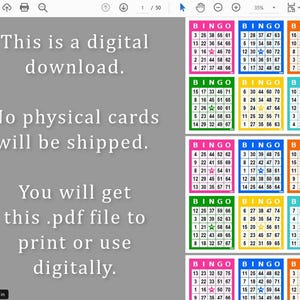 300 Bingo Cards Pdf Download, 1, 2, 4, and 6 per Page, Instant ...
