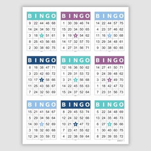 1800 Bingo Cards 9 Per Page Game Numbered Pdf Download, Both Horizontal and Vertical Game Layouts Included, Instant Printable Fun Party Game