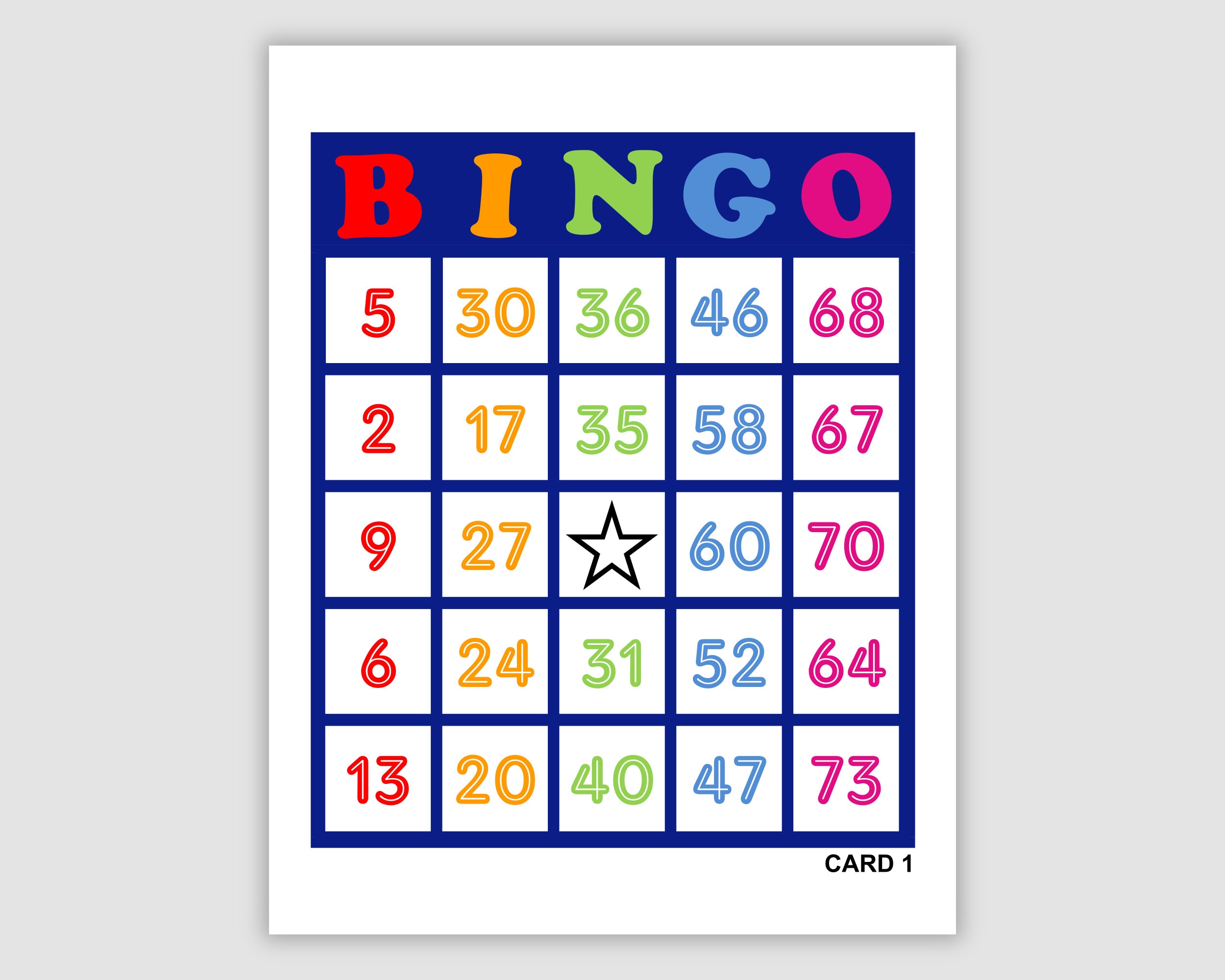 1000 Bingo Cards Pdf Download, 1, 2, and 4 Per Page, Instant 