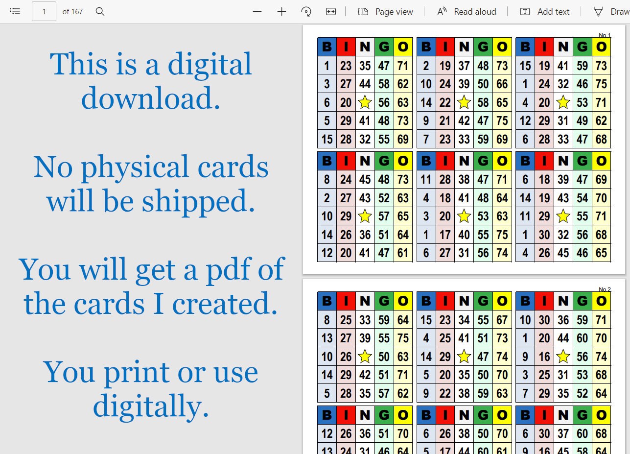 1002 Bingo Cards Pdf Download, 6 per Page, Instant Printable Fun Party ...