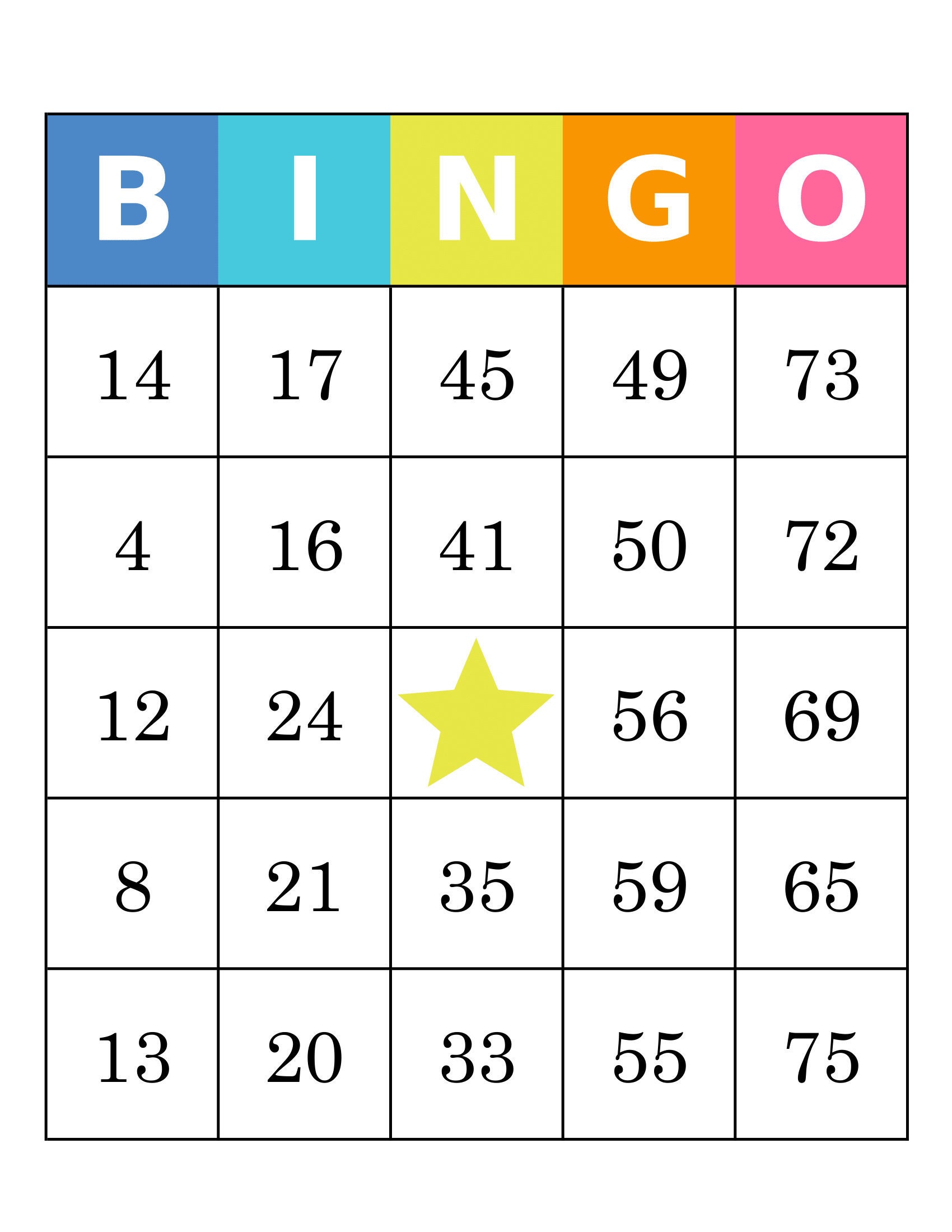 Bingo Cards 1000 cards 1 per page immediate pdf download Etsy