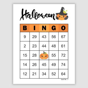 500 Halloween Bingo Cards PDF, 1, 2, and 4 per page, Halloween bingo print out printable bingo Halloween printable Halloween bingo printable