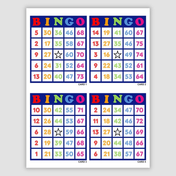 600 Bingo Cards Pdf Download, 1, 2, 4, and 6 per Page, Instant