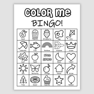 50 Bingo Cards Printable Pdf Download, 1 Per Page, Fun Party Game, Coloring Pages, Memory Game