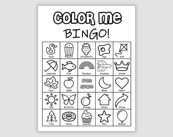 50 Bingo Cards Printable Pdf Download, 1 Per Page, Fun Party Game, Coloring Pages, Memory Game